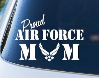 Proud Air Force Mom/Dad Vinyl Decal, Military Window Sticker