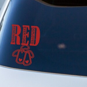 Calcomanía para auto "Viernes Rojo" con el mensaje "Recuerde a todos los que están desplegados", apoyo militar imagen 5