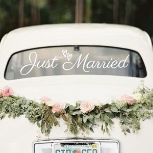 Just Married Wedding Car Window Removable Personalized Vinyl Decal ...