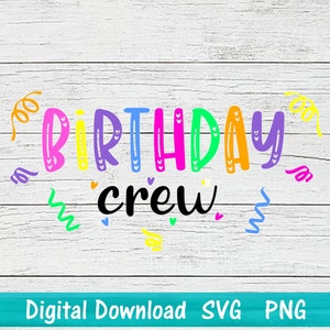 Verjaardag shirt SVG-ontwerp verjaardag crew Birthday Squad Cut-bestand verrassing verjaardag ontwerp, verjaardag svg-bestand voor cricut