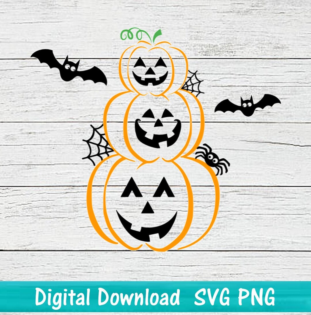 Halloween Pumpkins SVG PNG Digital Files, Trick or Treat Cut File ...