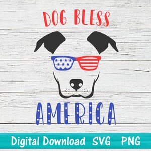 4 juli patriottische hond SVG PNG digitaal shirtontwerp, schattige hond Bless America, patriottische huisdier PNG hou van mijn pitbull, pup hond moeder Cricut Craft