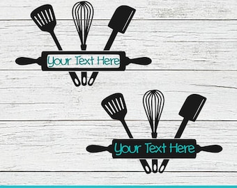 Kitchen Monogram SVG, Utensil Cut File (Digital Download)