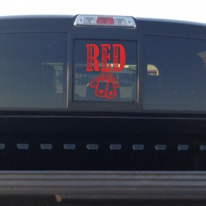 Calcomanía para auto "Viernes Rojo" con el mensaje "Recuerde a todos los que están desplegados", apoyo militar imagen 4