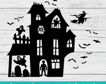 Haunted House SVG, Halloween Cut File (Digital Download)
