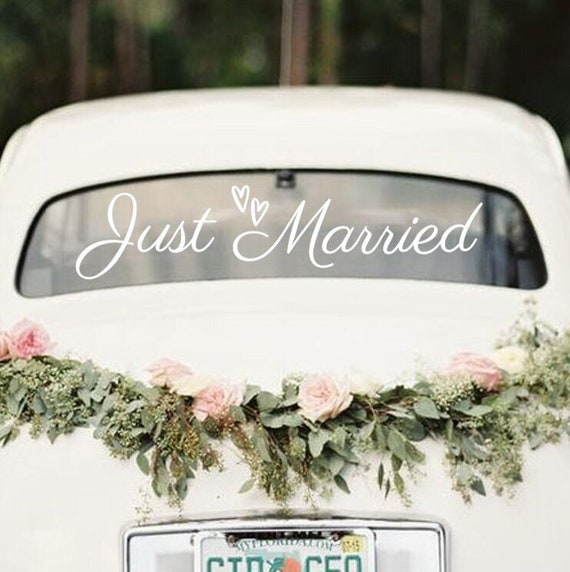 Just Married Car Sticker Wedding Car Decal Wedding Day Decorations 