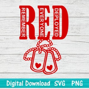 Red Friday digital SVG and PNG cut files for shirts and more