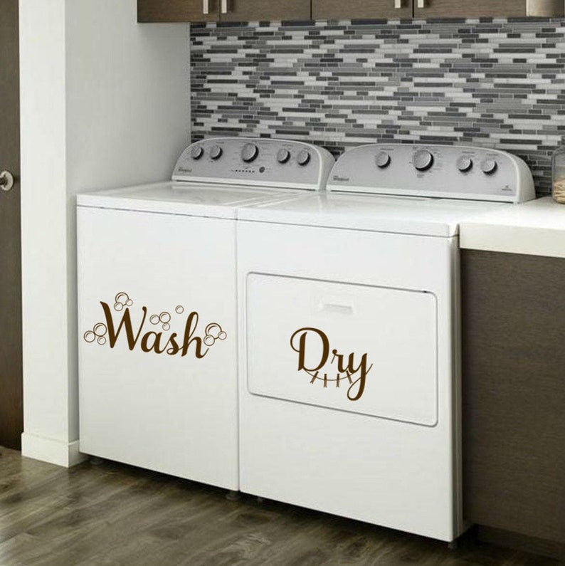 Washer and Dryer Decals Washing Machine Decal Laundry Room Etsy