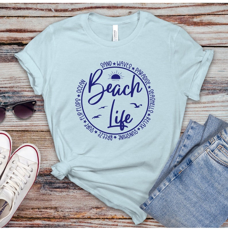 Beach Life SVG PNG instant digital download, beach shirt design, cut file for Cricut, Silhouette svg file, vacation shirt design image 4
