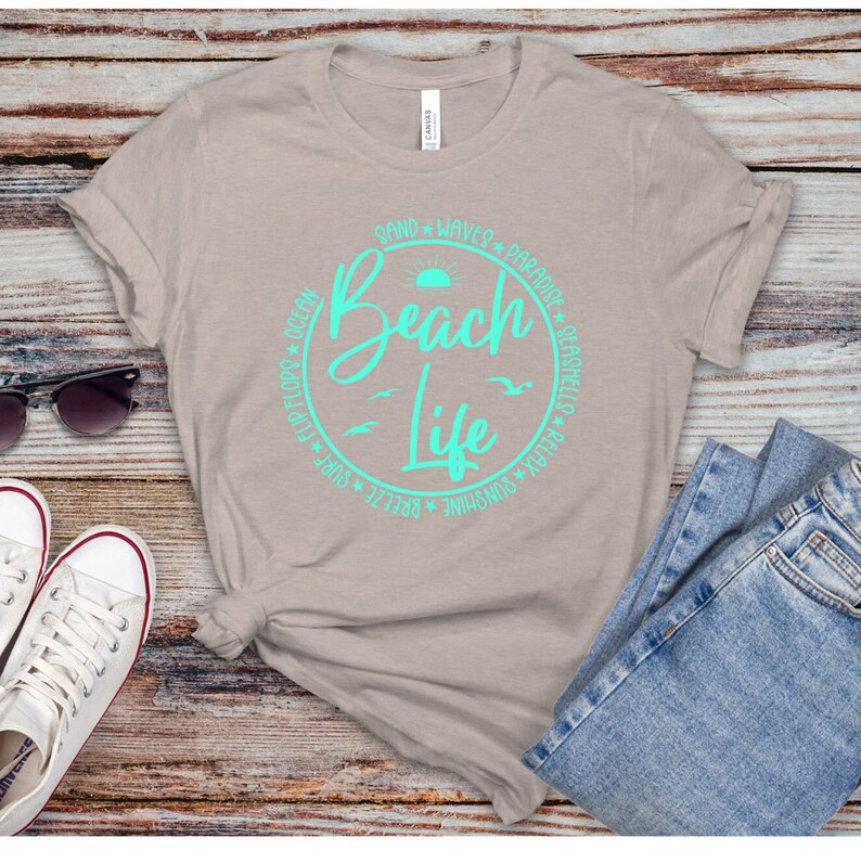 Beach Life SVG PNG instant digital download, beach shirt design, cut file for Cricut, Silhouette svg file, vacation shirt design image 5