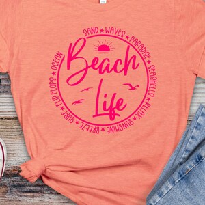 Beach Life SVG PNG instant digital download, beach shirt design, cut file for Cricut, Silhouette svg file, vacation shirt design image 2