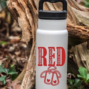 Calcomanía para auto "Viernes Rojo" con el mensaje "Recuerde a todos los que están desplegados", apoyo militar imagen 6