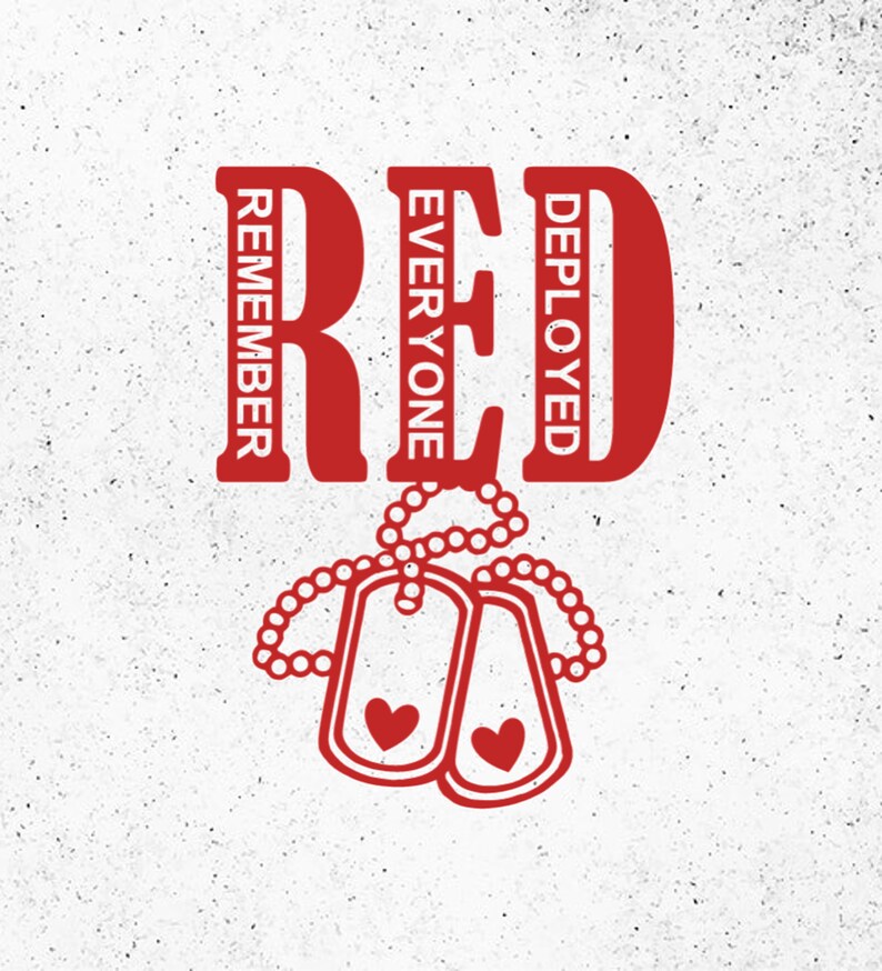 Download RED Friday SVG file Remember Everyone Deployed dog tags | Etsy
