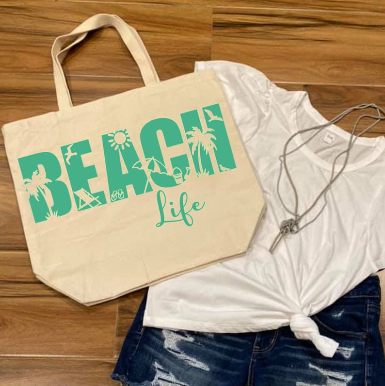 Beach Life SVG PNG instant digital download, cut file for Cricut and Silhouette, Summer t-shirt tumbler decal design stencil canvas image 5