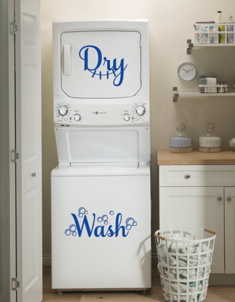 Washer and Dryer Decals Washing Machine Decal Laundry Room Etsy