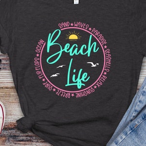 Beach Life SVG PNG instant digital download, beach shirt design, cut file for Cricut, Silhouette svg file, vacation shirt design image 3