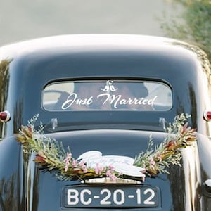 Just Married Window Vinyl Decal, Wedding Car Decoration, Just Married ...