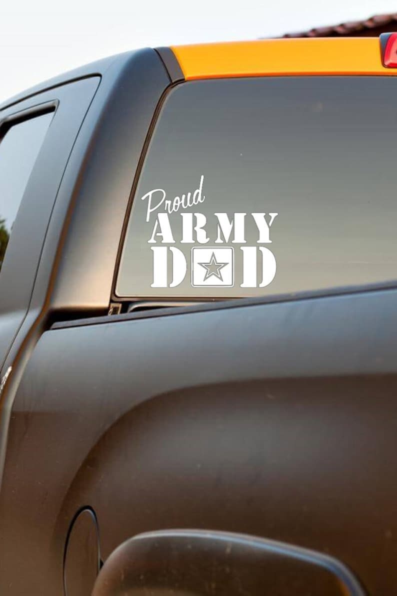Proud Army Mom Decal, Proud Army Dad Vinyl Sticker, Military Window ...