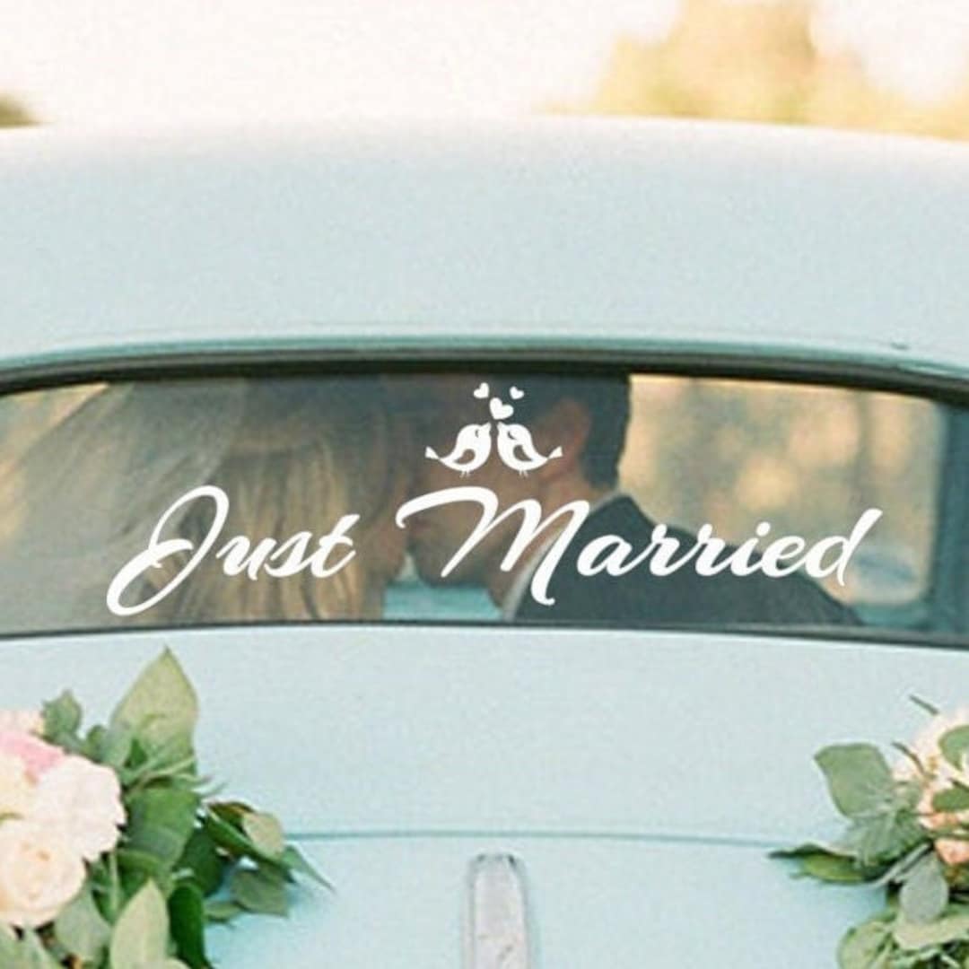 Just Married Window Vinyl Decal, Wedding Car Decoration, Just Married