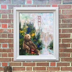 Fine Art Print, San Francisco, Digital or Giclee print, cityscape, landscape, bear, Muir Woods painting