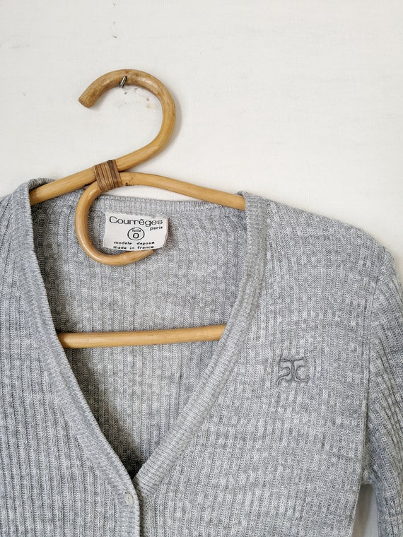 French Vintage Courrèges Cardigan 1970 Ribbed Knit Cardigan - Etsy