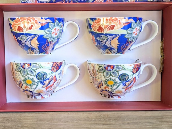 Lot De 8 Tasses à Café Et Soucoupes Geneviève Lethu - Modèle Caucase (1998)
