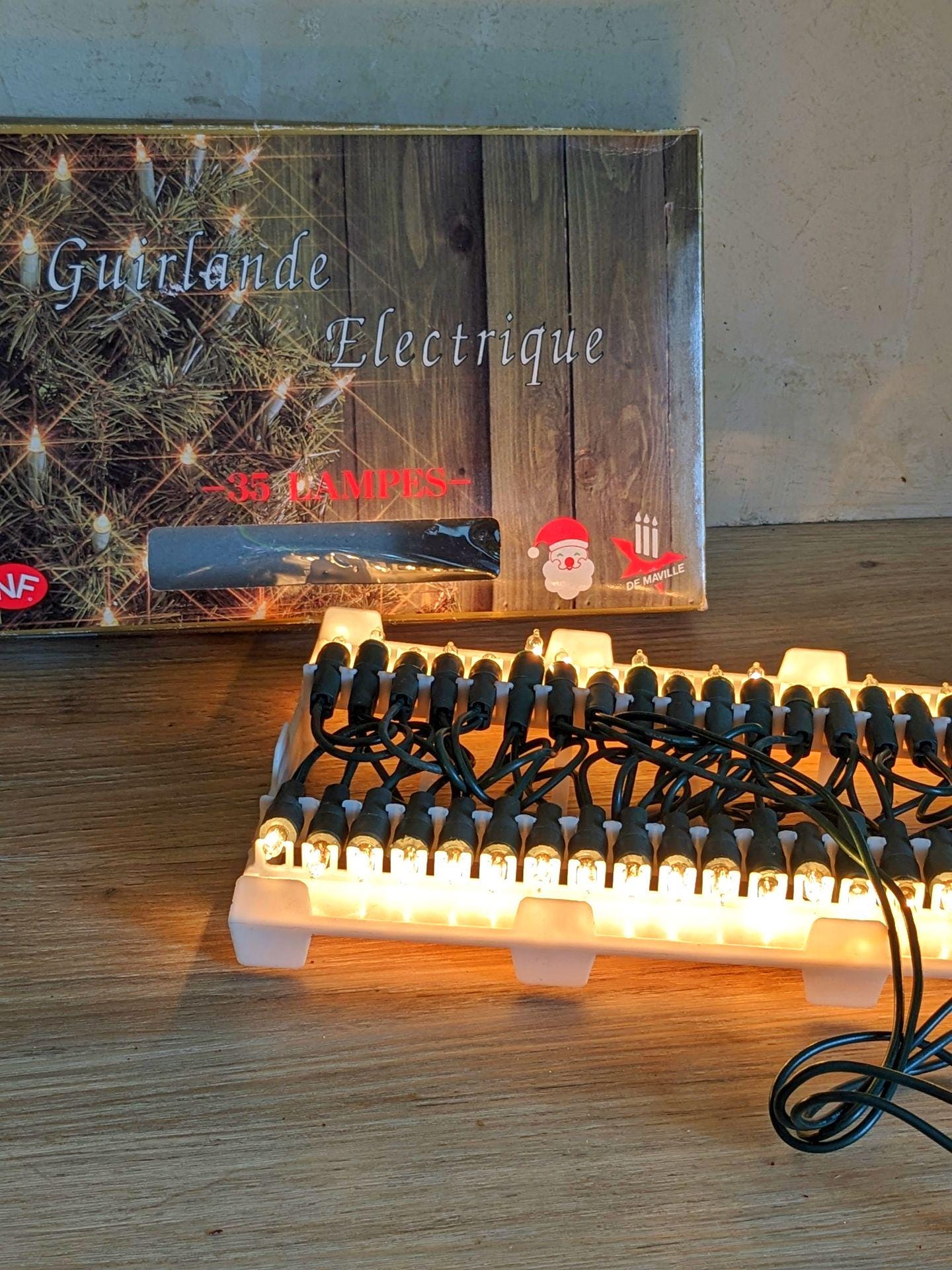 Guirlande électrique Ancienne Pour Sapin De Noël - 20 Lampes, Fixe (occasion)