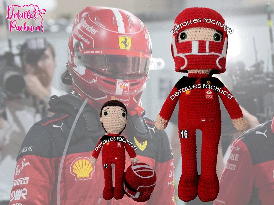 Charles Leclerc Ferrari F1 Formula Racing Driver Crochet Plushie