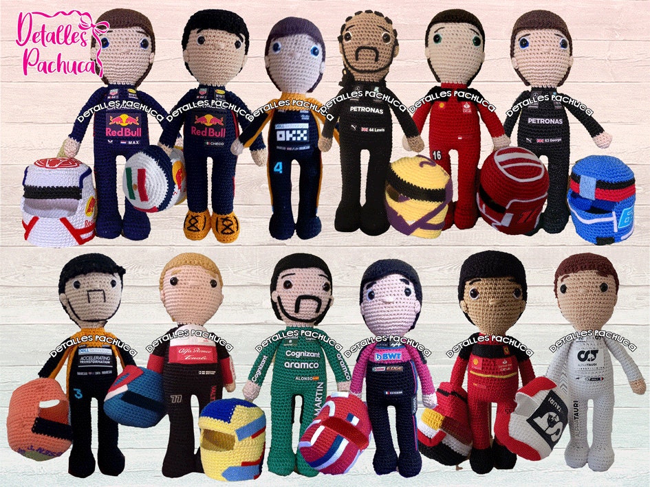 陶器製のF1ドライバーの人形 Custom F1 Racing Driver Formula 1 Amigurumi Plushie Doll - Etsy