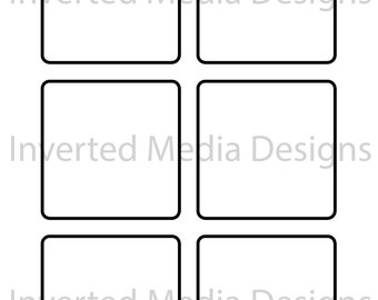 3x3 inch vierkante (zentangle) omtrek met afgeronde hoeken. PDF-bestand