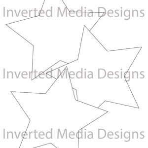 May include: Three black and white outline stars, layered on top of each other.