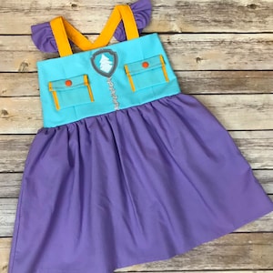 Girl&#39;s Rescue Dog Dress , Rescue Dog Costume , Purple Mountain Rescue Dog Dress , Girl&#39;s Cartoon Costumes , Girl&#39;s Purple Dog Dress
