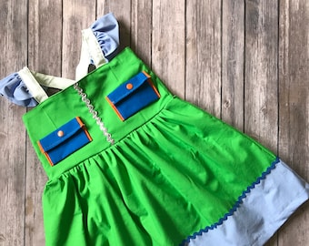 Girl's Rescue Dog Dress , Rescue Dog Costume , Green Recycling Rescue Dog Dress , Girl's Cartoon Costumes , Girl's Recycling Dog Dress