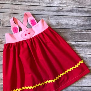 Peppa Pig Inspired Dress, Peppa Pig Girl&#39;s Dress, Peppa Pig Girl&#39;s Costume, Peppa Pig Costume, Girl&#39;s Pig Costume,