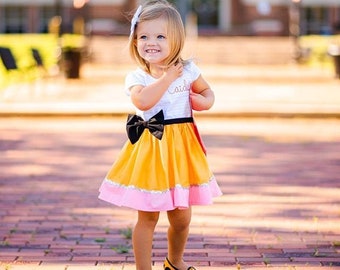 Girls Pencil Dress, Girls First Day of School Dress, Girls Kindergarten Dress, First Day of School Outfit, Back to School Dress, Picture Day