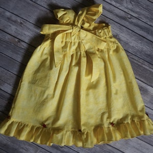 Girl's Yellow Princess Ballgown Dress , Girl's Yellow and Rose Princess Dress , Girl's Princess Costume , Girl's Everyday Yellow Princess image 7