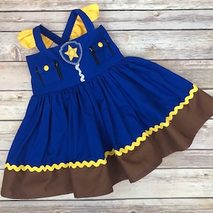Girl&#39;s Police Rescue Dog Dress , Girl&#39;s Police Dress , Girl&#39;s Rescue Dog Dress , Rescue Dog Birthday Dress , Girl&#39;s Policeman Costume