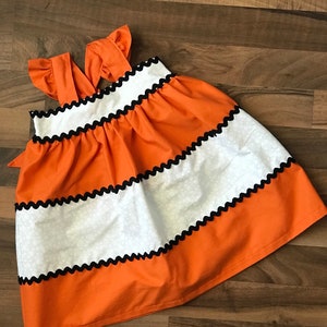 Girl&#39;s Clown Fish Dress , Girl&#39;s Clown Fish Costume , Girl&#39;s Orange Fish Costume , Cartoon Fish Costume , Fish Birthday Dress