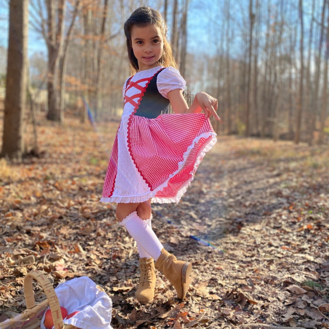 Roodkapje-jurk voor meisjes, Roodkapje, Sprookjesjurk, Dagelijkse  aankleden, Roodkapje, Meisjesjurk, Boze Wolf, Halloween - Etsy België, image size:1080x1080