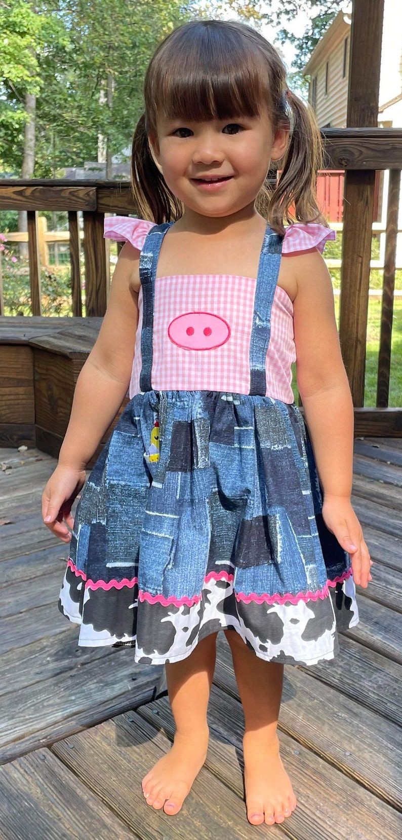 Girl's Farm Animal Dress, Girl's Barnyard Dress, Girl's Themed Dresses