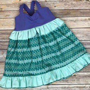 Girl's Mermaid Dress , Girl's Mermaid Costume , A Little Mermaid Dress , Mermaid Birthday Dress , Mermaid Princess Dress, Princess Costumes