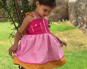 Déguisement rose fille de chien de sauvetage, tenue de chien volant
