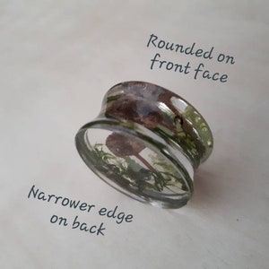 Mushroom moss ear plugs gauges real preserved specimens in resin, double flared plug 10mm to 36mm MADE TO ORDER image 5