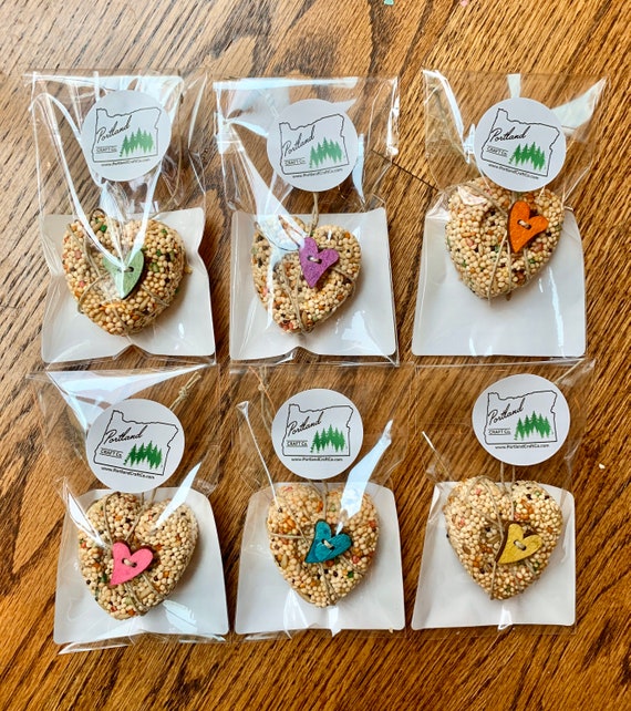 24 Mini Heart Shape Bird Seed Ornaments Etsy