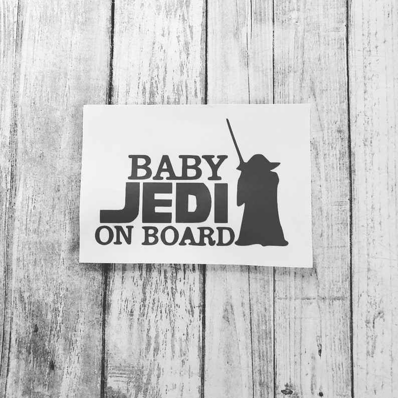 Baby Jedi on Board Baby on Board Decal Baby Sticker Yoda Baby Etsy