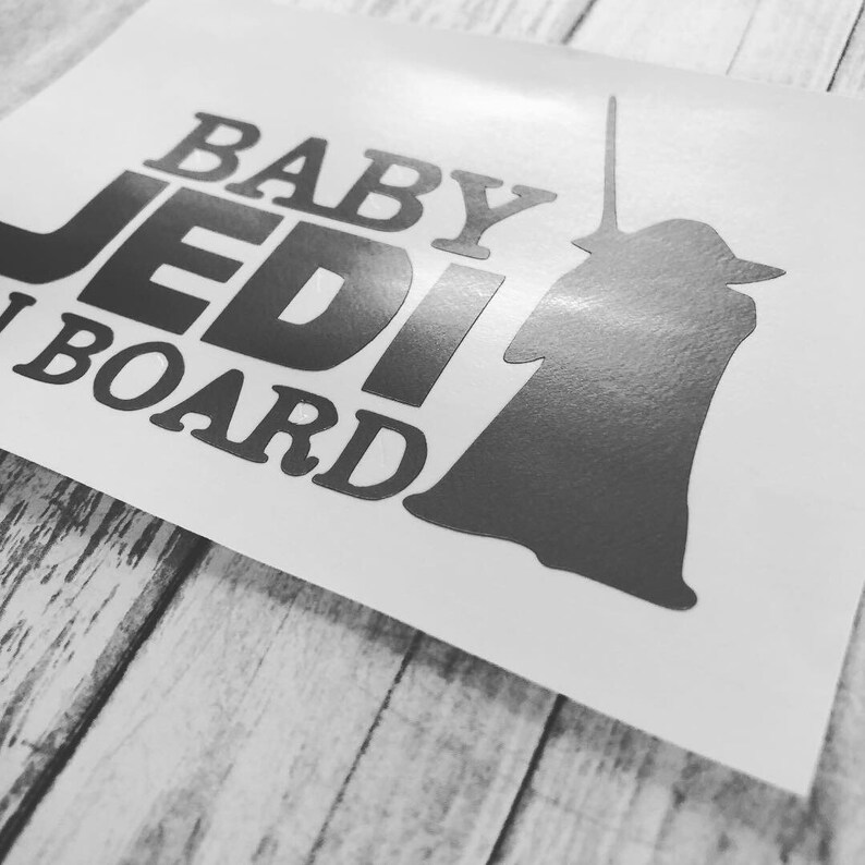 Baby Jedi on Board Baby on Board Decal Baby Sticker Yoda Baby Etsy