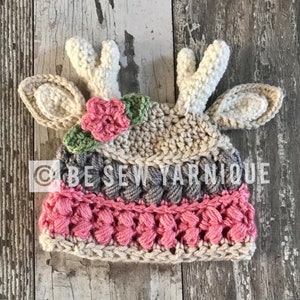 Deer Hat girl boy photo prop Deer Winter Hat