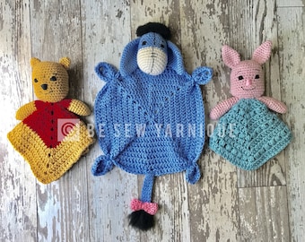 Inspired by Winnie the Pooh Piglet Eeyore Inspired Lovey Toy Blanket Security Blanket Etsy