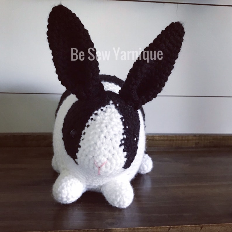 Black And White Bunny Rabbit Stuffed Animal Plushie Etsy