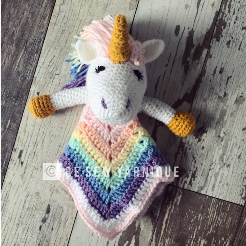 Unicorn Lovey Security Blanket Toy | Etsy